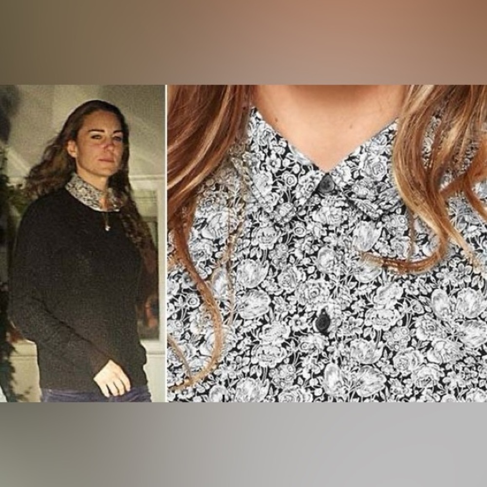 GAP Black and White Floral Patterned Top ASO Kate Middleton